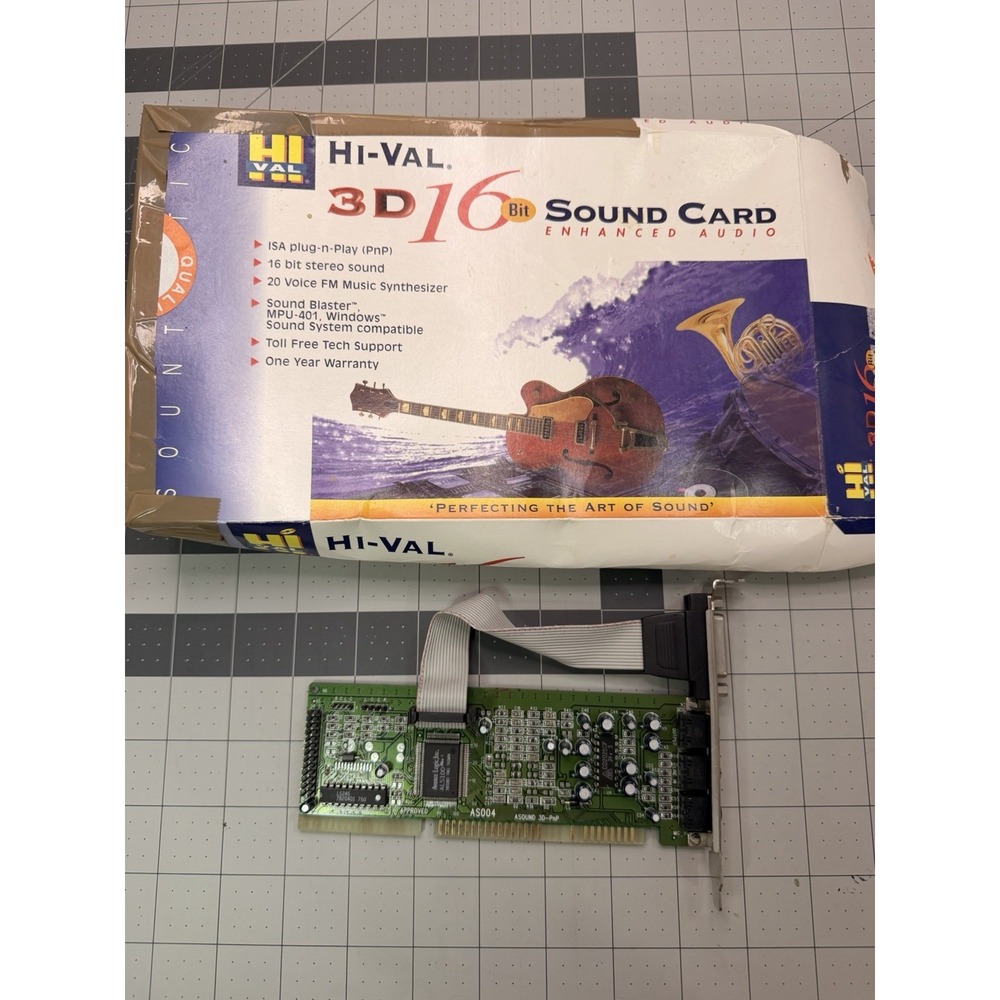 Vintage Hi-Val 3D 16 Bit ISA Sound Card Avance Logic ALS100 Plus ASOUND 3D-PnP